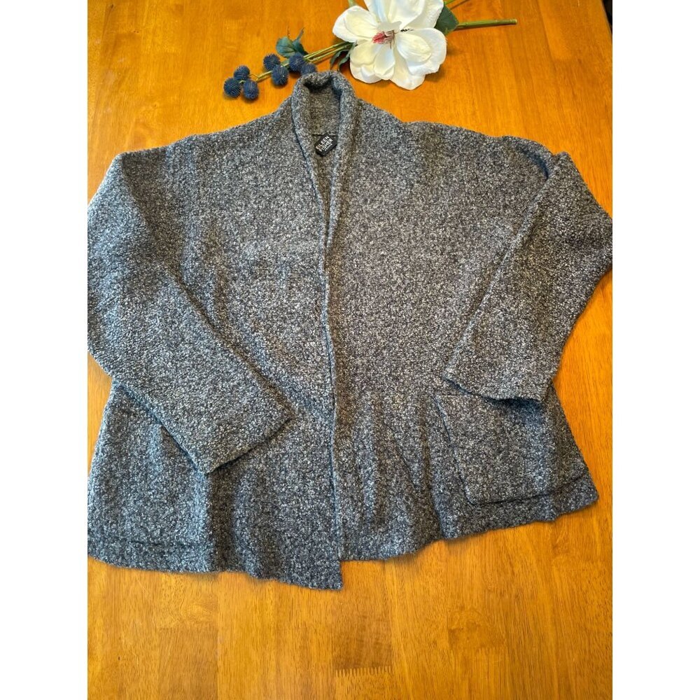 Eileen Fisher Petite Gray Open Front Cardigan Sweater